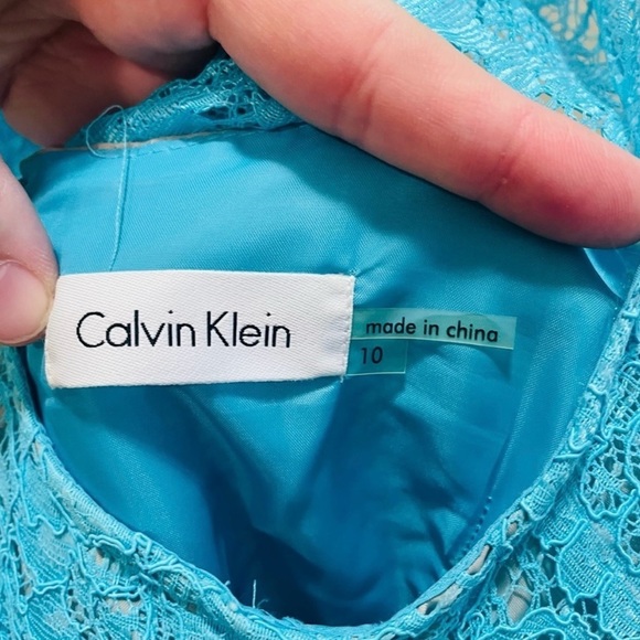 Calvin Klein blue lace a line dress size 10 - Picture 2 of 3